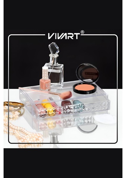 Beyaz Pratik Çekmece Içi Kozmetik Düzenleyici, Düzenli ve Şık Saklama Çözümü