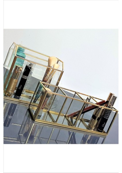 Yatay ve Dikey Pirinç Makyaj Organizer, Şık ve Fonksiyonel Saklama Çözümü fiyatları