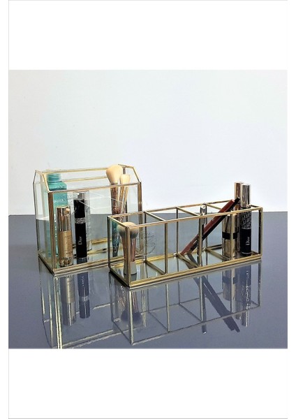 Yatay ve Dikey Pirinç Makyaj Organizer, Şık ve Fonksiyonel Saklama Çözümü fırsatları