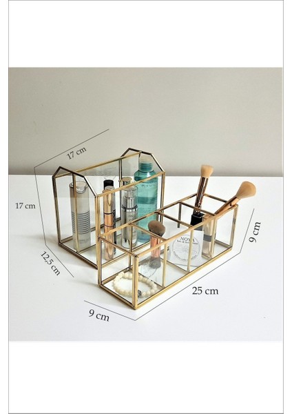 Yatay ve Dikey Pirinç Makyaj Organizer, Şık ve Fonksiyonel Saklama Çözümü indirimleri