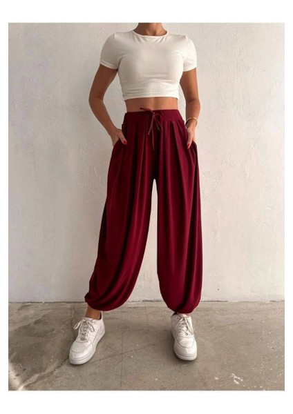 Osyho Sandy %100 Pamuk Kumaş Şalvar Eşofman Bordo indirimleri