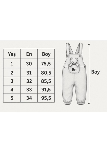 Kısa Kollu Tişört ve Ayıcıklı, Askı Boyu Ayarlanabilen Salopet Tulum 2'li Kız-Erkek Çocuk Takım