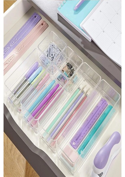 Ayarlanabilir Çekmece Içi Düzenleyici Set 6 Parça Takı ve Makyaj Organizeri modelleri