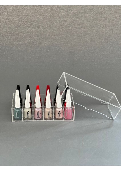 Beyaz 18'li Şeffaf Oje Standı, Düzenli Saklama ve Kullanım Kolaylığı Sağlar. fiyatları