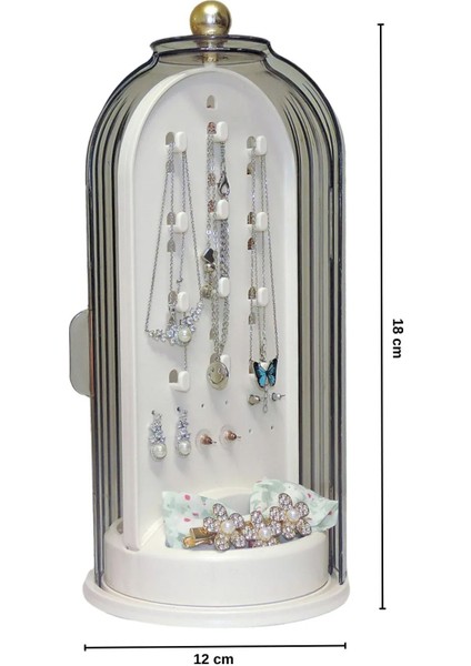 Dönebilen Beyaz Takı Düzenleyici, Mücevherat ve Bijuteri Organizer modelleri