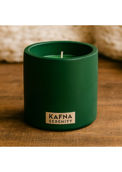 Amber Kokulu Yeşil Beton Mum – %100 Soya Wax, El Yapımı, Doğal Vegan Mum fiyatları