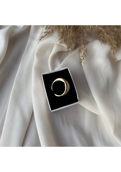 Gold Üçlü Birleşik Plaka Yüzük modelleri