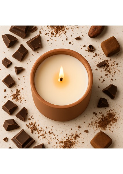 Çikolata Kokulu Kahverengi Beton Mum – %100 Soya Wax, El Yapımı, Doğal Vegan Mum fiyatları