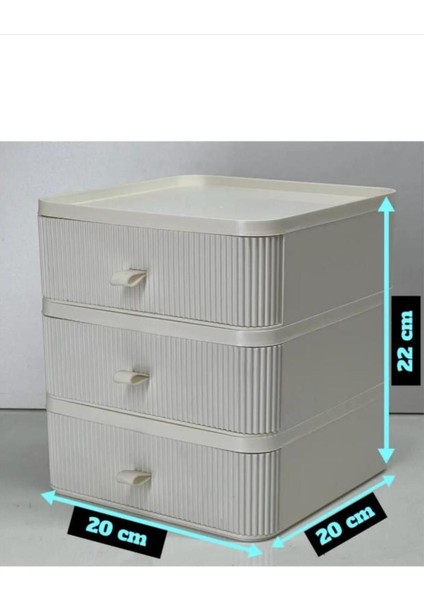 Bej 3 Çekmeceli Çok Amaçlı Düzenleyici Organizer fiyatları