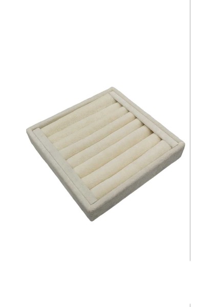 Bej Süet Krem Yüzük Standı, Şık ve Kullanışlı Dekor Parçası