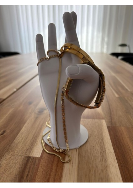 Beyaz Yüzük ve Takı Standı, Düzenleyici, Organizer, Şık ve Kullanışlı Tasarım