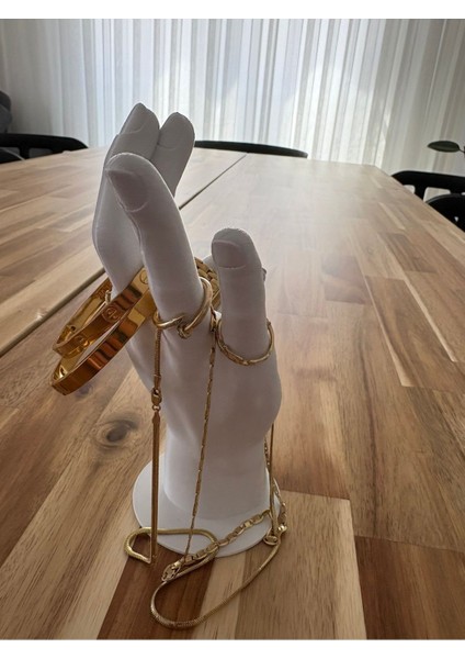 Beyaz Yüzük ve Takı Standı, Düzenleyici, Organizer, Şık ve Kullanışlı Tasarım