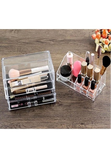 Şeffaf 2 Çekmeceli Çok Fonksiyonlu Düzenleyici, Alanınızı Pratik Şekilde Organize Eder