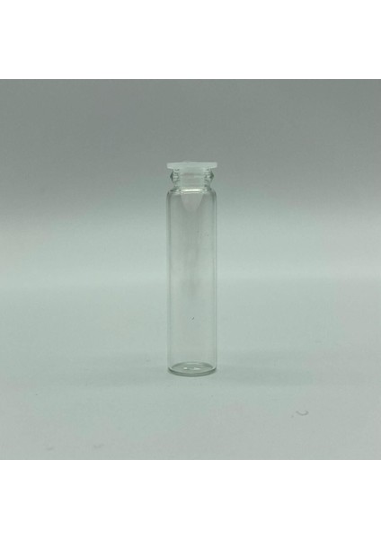 Beyaz 20'li Mini Test Şişesi, 2 Ml, Plastik Tıpalı Cam Şişe Seti