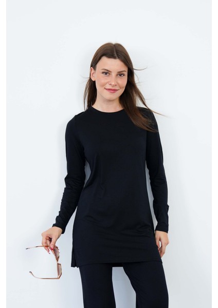 Kadın Viskon Full Likra Tunik-Siyah fiyatları