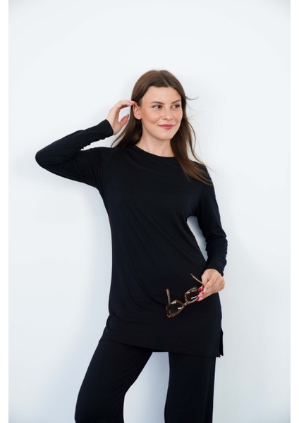 Kadın Viskon Full Likra Tunik-Siyah indirimleri