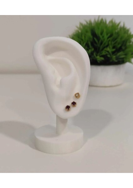 Beyaz Kulak Küpe Mankeni Takı ve Makyaj Organizeri, Şık ve Pratik Tasarım