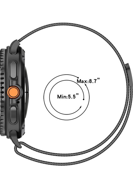 Samsung Galaxy Watch 8 Uyumlu 46 44 40MM Milanese Metal Hasır Mıknatıslı Kordon Paslanmaz Çelik