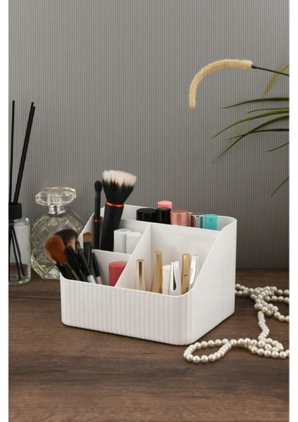Beyaz Kozmetik Organizeri, Makyaj ve Parfüm Düzenleme Kutusu, Şık ve Pratik Tasarım modelleri