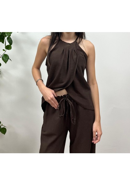 Keten Dokulu Bluz Pantolon Takım fiyatları