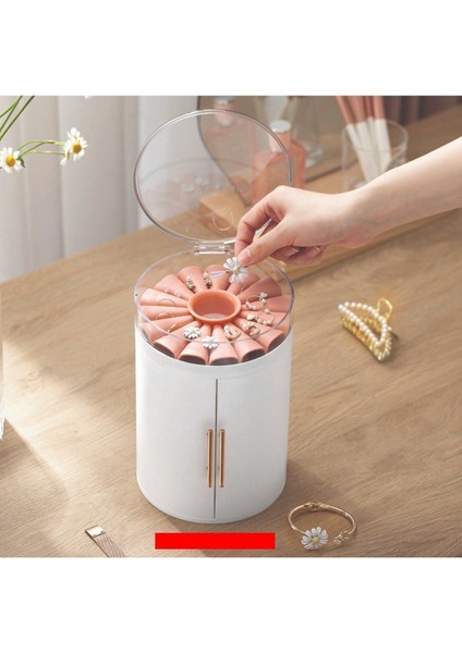 Beyaz Çekmeceli Takı Düzenleyici, Kapaklı Aksesuar Organizer, Şık ve Kullanışlı