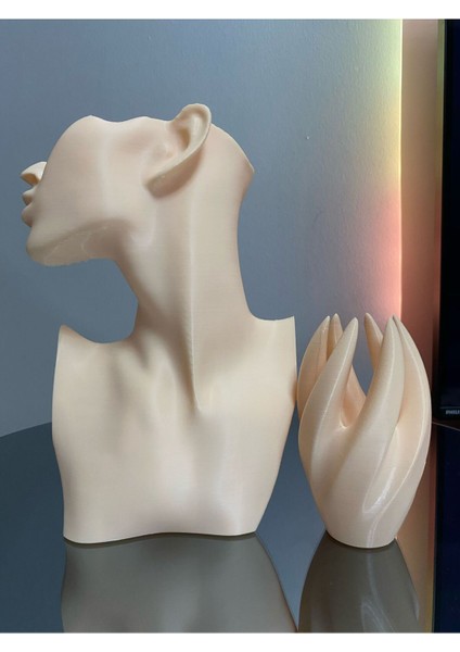 2'li Bej Renkli Takı Mankeni ve El Takı Teşhir Seti