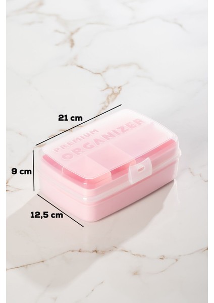 Çok Amaçlı 12 Bölmeli Organizer, Takı, Toka, Makyaj ve Saklama Kutusu, Pembe modelleri