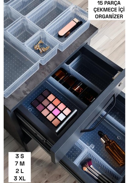 Turuncu Çok Parçalı Çekmece Içi Düzenleyici Organizer Kutu