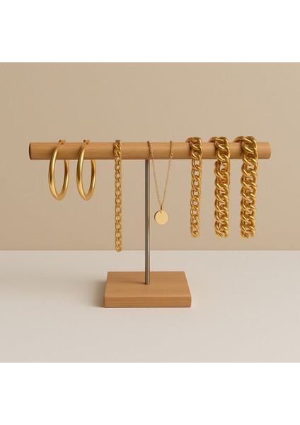 Şık Ahşap Takı Düzenleyici, Kolye, Bileklik ve Saat Uyumu Sağlar fiyatları