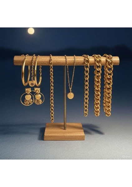 Şık Ahşap Takı Düzenleyici, Kolye, Bileklik ve Saat Uyumu Sağlar modelleri