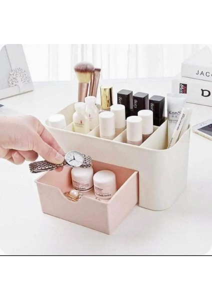 Beyaz Çok Amaçlı Bölmeli Makyaj ve Takı Organizeri fiyatları