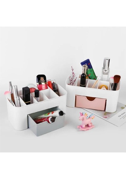 Beyaz Çok Amaçlı Bölmeli Makyaj ve Takı Organizeri