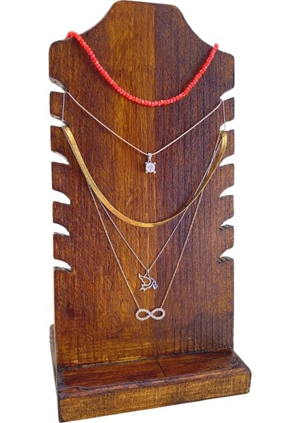 Ahşap Takı Düzenleyici, 6 Oluklu Vintage Görünümlü Kolye Bileklik Saklama fırsatları