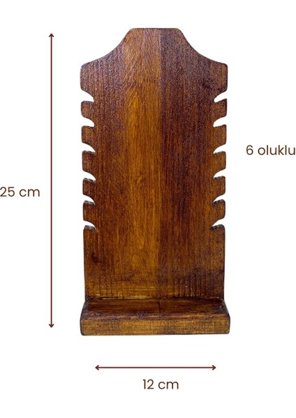 Ahşap Takı Düzenleyici, 6 Oluklu Vintage Görünümlü Kolye Bileklik Saklama indirimleri