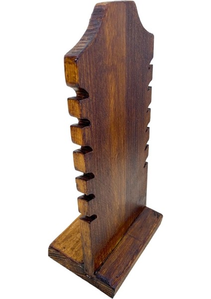 Ahşap Takı Düzenleyici, 6 Oluklu Vintage Görünümlü Kolye Bileklik Saklama