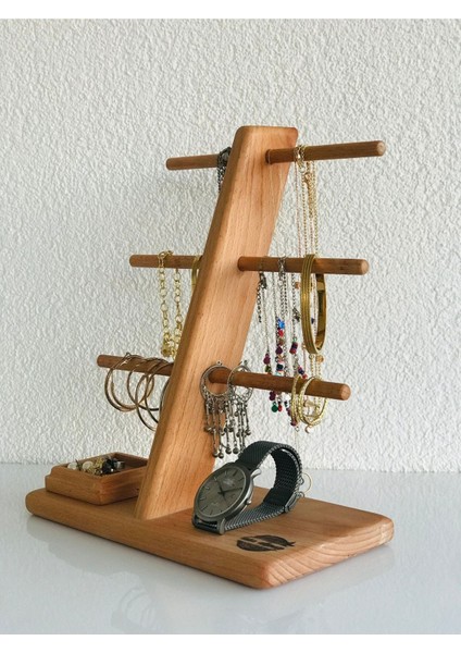 Ahşap Gürgen Takı Stantı, Kolye, Küpe ve Yüzük Düzenleyici fırsatları