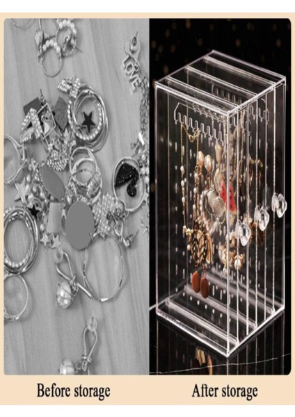 Turuncu Akrilik Çekmeceli Takı Düzenleyici Stand - Kolye, Küpe, Bileklik Organizeri (2'li) fiyatları