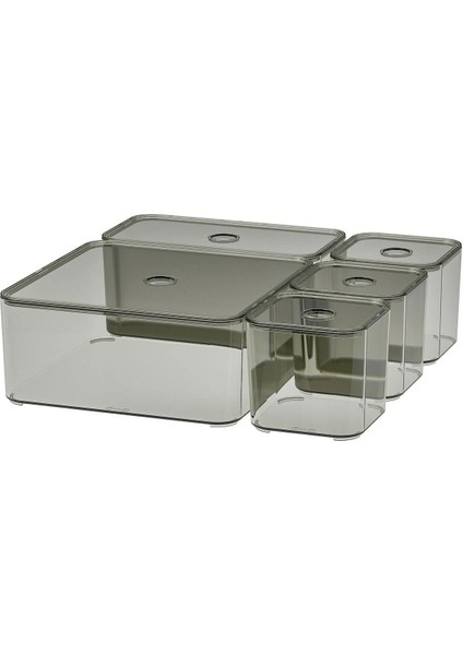 5'li Makyaj ve Takı Saklama Kutusu, 20X20X10 Cm, Şık ve Kullanışlı Düzenleyici