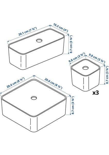 5'li Makyaj ve Takı Saklama Kutusu, 20X20X10 Cm, Şık ve Kullanışlı Düzenleyici modelleri