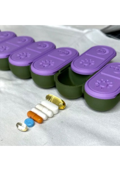 7 Günlük Bölmeli Organizatörü, Sabah ve Akşam Için Renkli Tasarım fiyatları