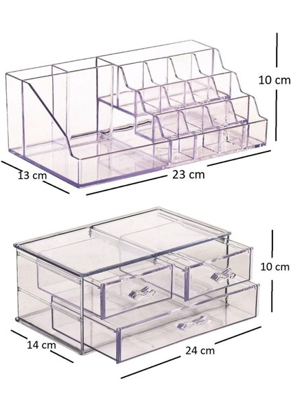 Şeffaf 2 Katlı Akrilik Makyaj ve Takı Düzenleyici Organizer fiyatları