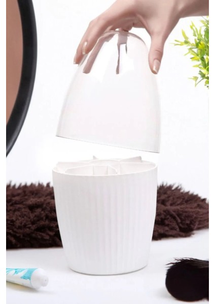 7 Bölmeli Döner Takı ve Makyaj Organizeri Beyaz, Pratik ve Şık Düzenleyici indirimleri