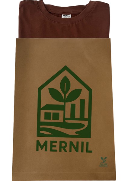 Store %100 Organik Pamuk Nefes Alan Tok Yumuşak Dokulu Premium Yarım Oversize Bisiklet Yaka Basic Erkek/Unisex Tişört Kahverengi indirimleri