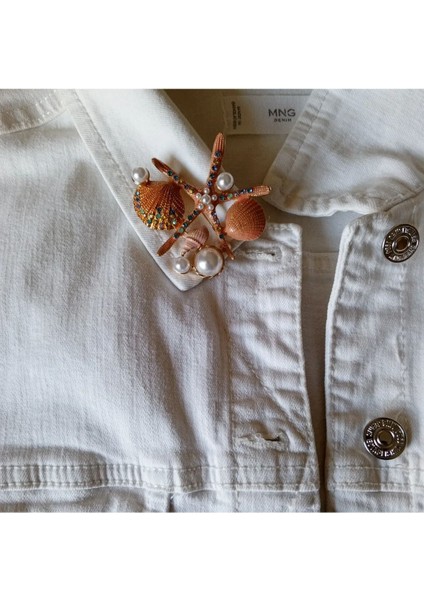 Yeşil Deniz Yıldızı Broş, Şık ve Özgün Takı Aksesuarı