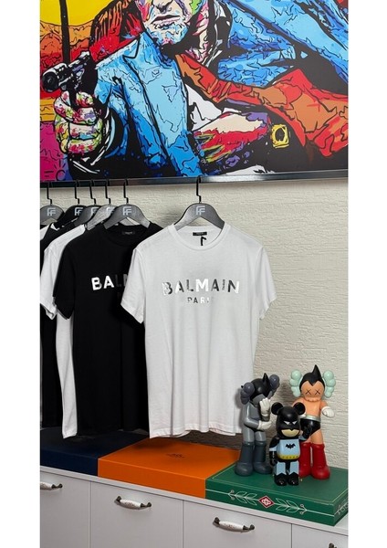 Silver Logo Print Cotton Tee fiyatları