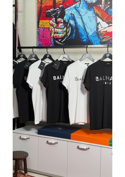 Silver Logo Print Cotton Tee modelleri