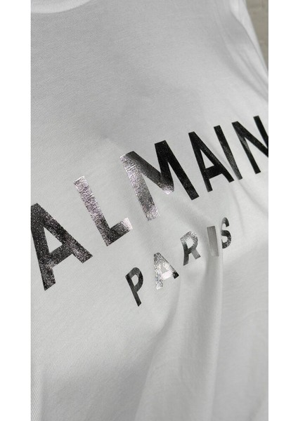 Silver Logo Print Cotton Tee indirimleri