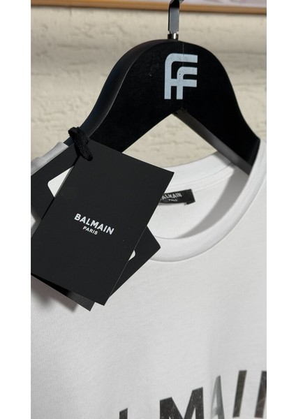 Silver Logo Print Cotton Tee