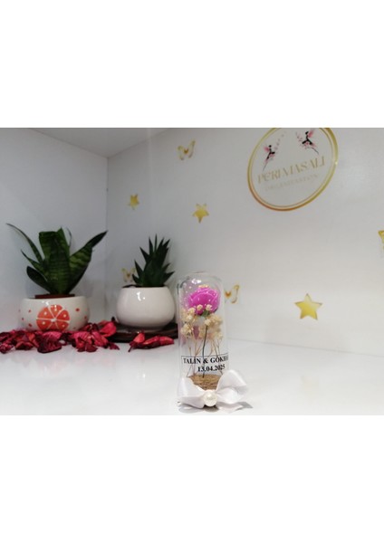 Çiçekli Fanus Söz, Nişan, Düğün, Kına, Nikah,hediyelik -15 Adet