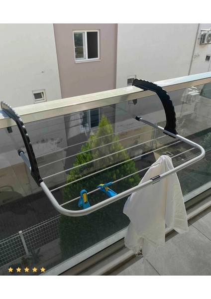 Balkon ve Petek Üstü Çamaşır Kurutmalık Askısı, Beyaz, Pratik ve Hafif Tasarım fiyatları